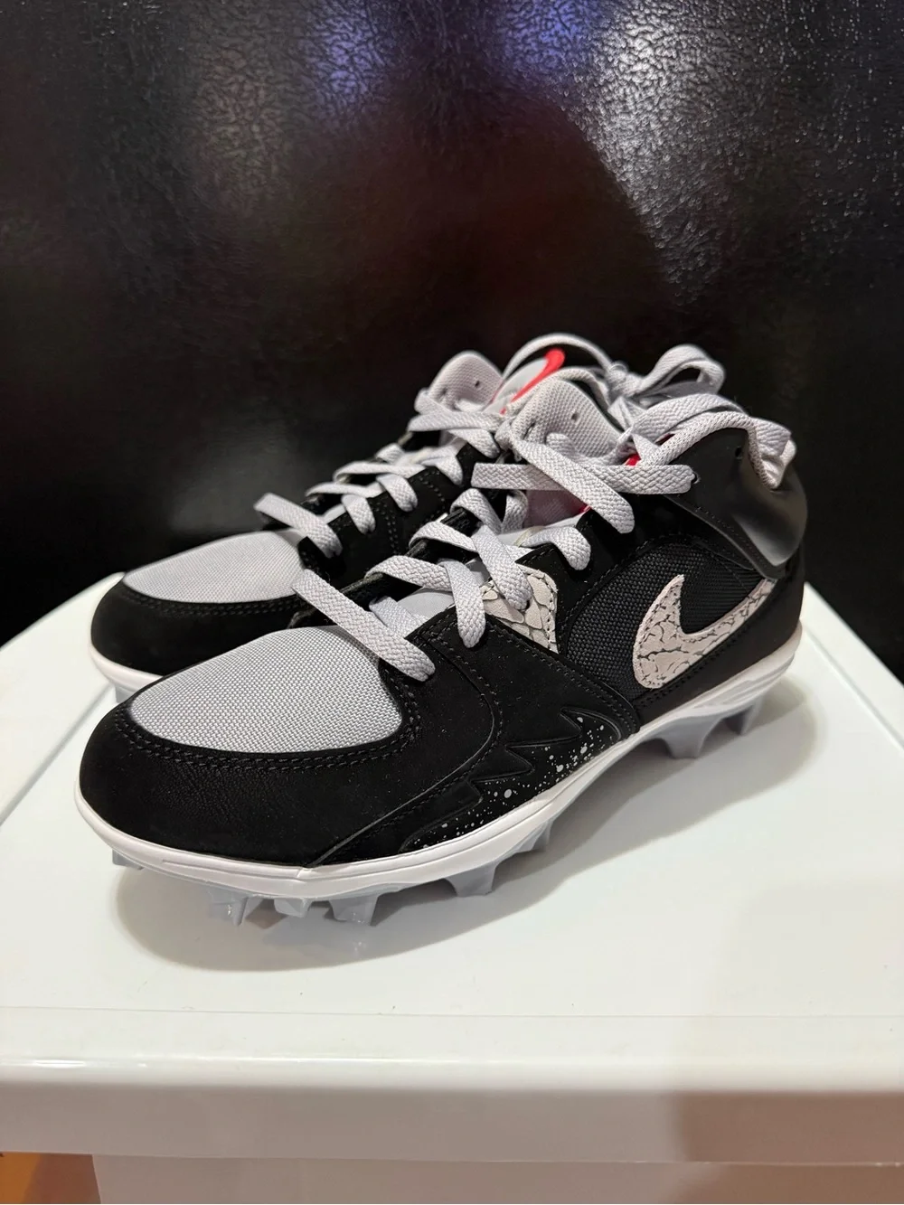Air Jordan Stadium 90 Low TD Black Cement Cleats HQ0210-060 Men Sizes